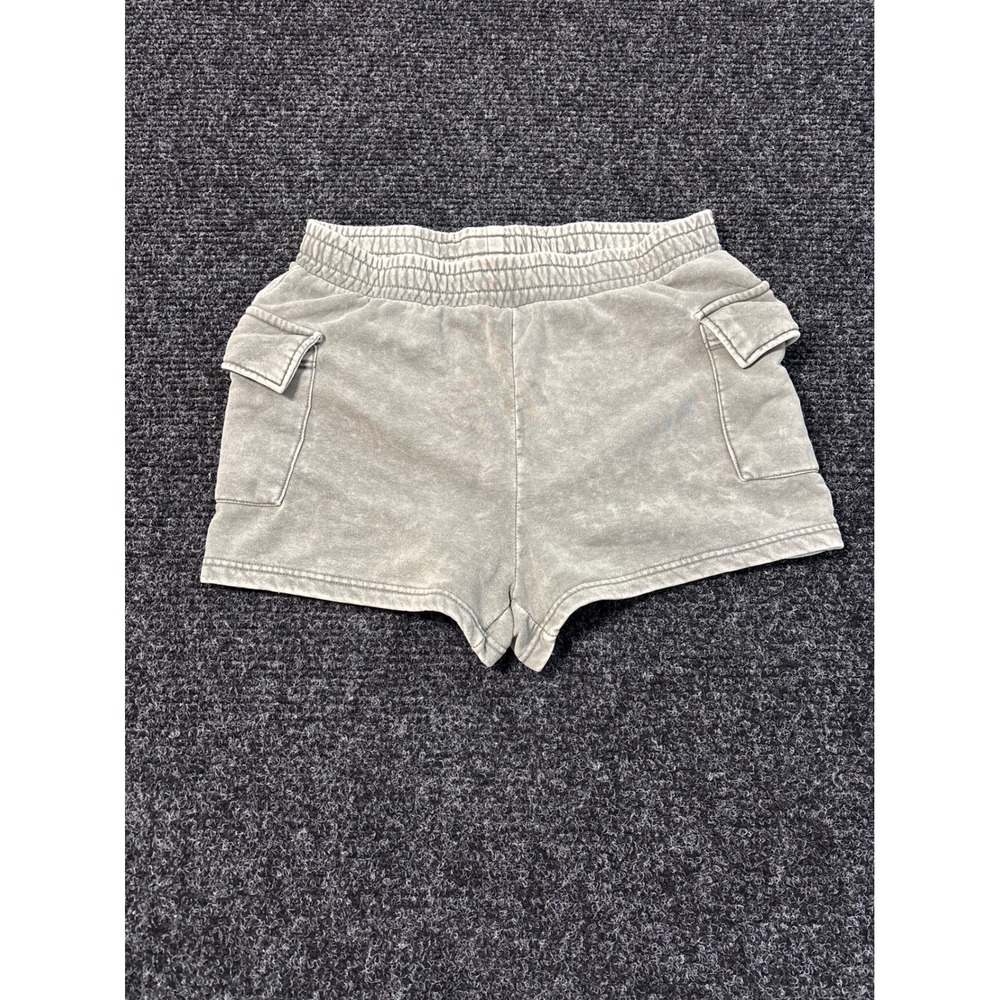 Manifest Offline Womens Cargo Sweat Shorts XL Olive Green Mineral Wash STK10401